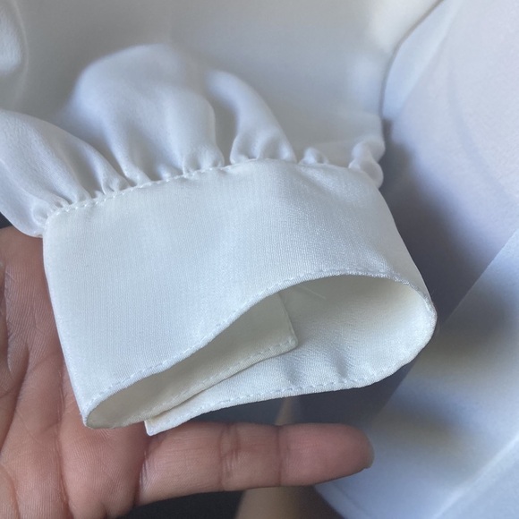 CHRISTIE & JILL WHITE PEARL SIZE 6 BUTTON DOWN SHIRT - Picture 4 of 6